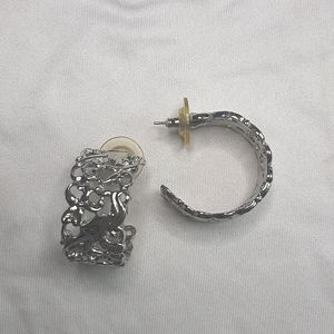 Silver Filagree Hoop Earrings